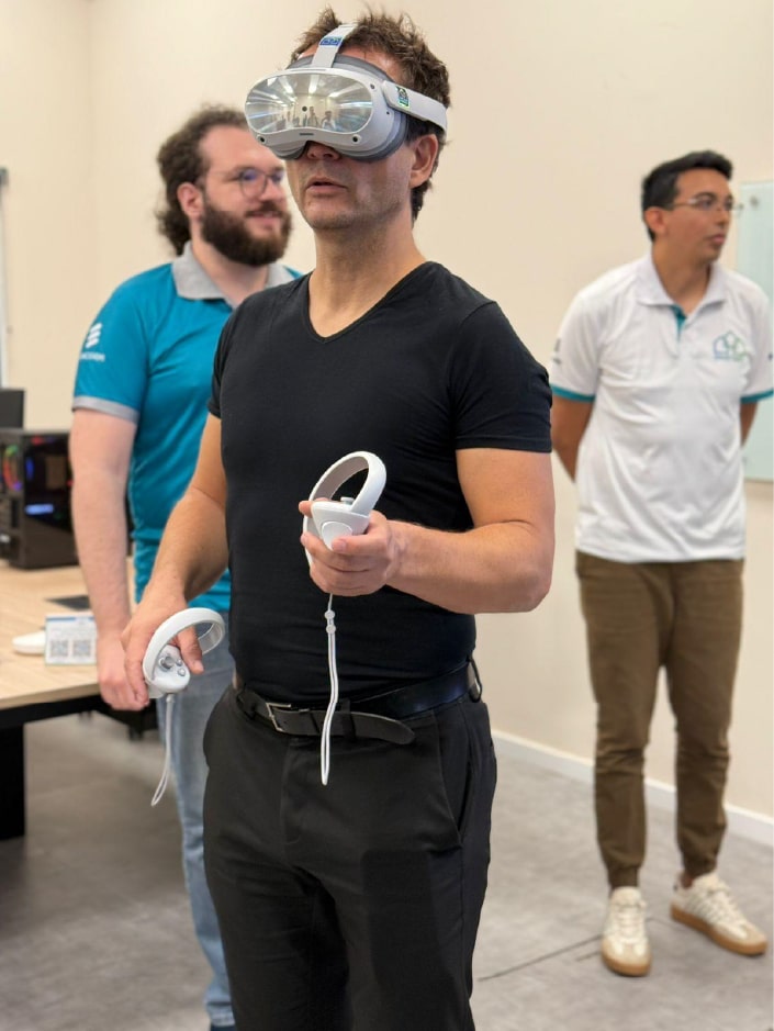 A man using a VR headset